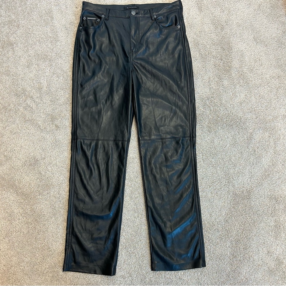 Elie Tahari black faux leather leather vegan pants Sz 8